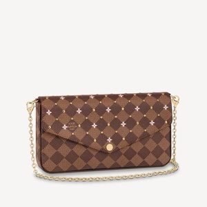 Louis Vuitton Felicie Pouchette Damier Ebene Studs
